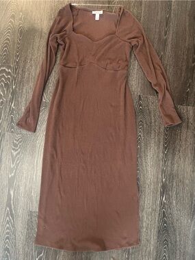 Ribbed, Long Sleeve Maternity Dress